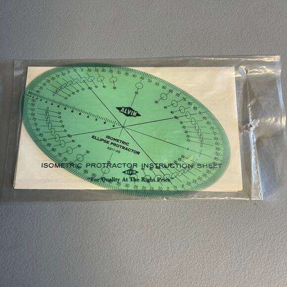 Alvin Isometric Protractor NWT Model 3911-46 Instruction Sheet Drawing Tools - Picture 1 of 3